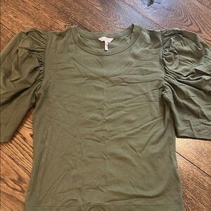Olive Green Puff Sleeve Top